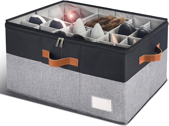Shoe Organizer for Closet, Foldable Shoe Storage Bins by RONCHIL