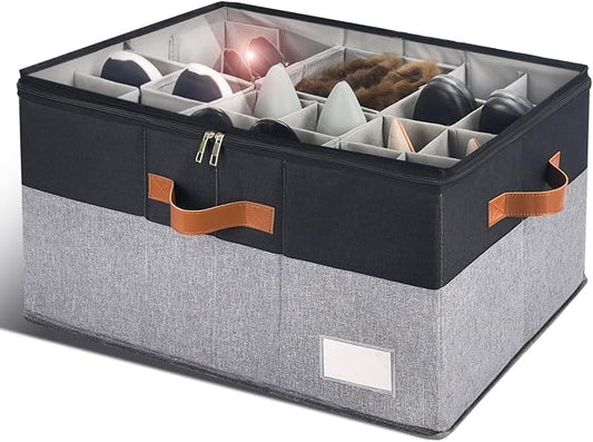 Shoe Organizer for Closet, Foldable Shoe Storage Bins by RONCHIL
