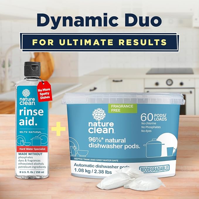 Nature Clean All Natural Dishwasher Rinse Aid Cleaner, Liquid Dishwasher Rinse - Image 6