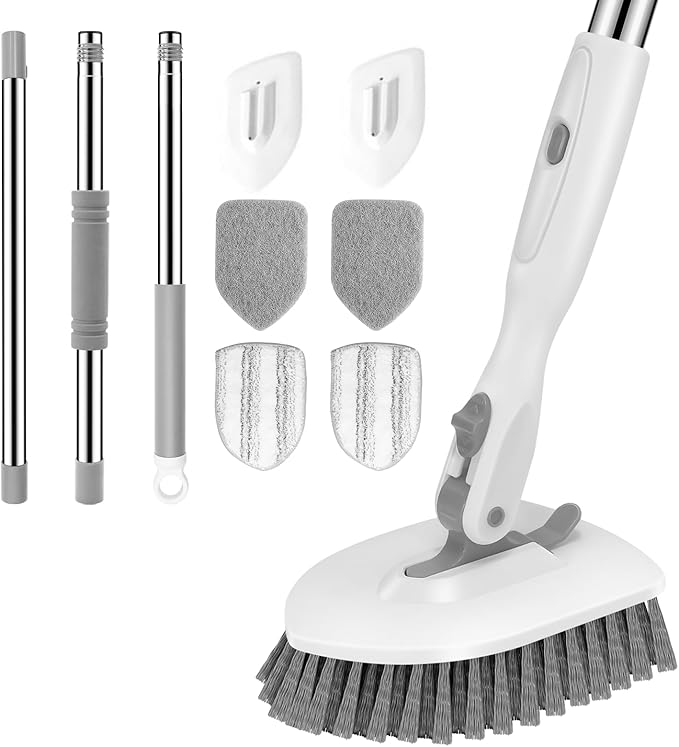 SetSail Floor Scrub Brush, 3-in-1 Tile Tub Floor Scrubber by SetSail