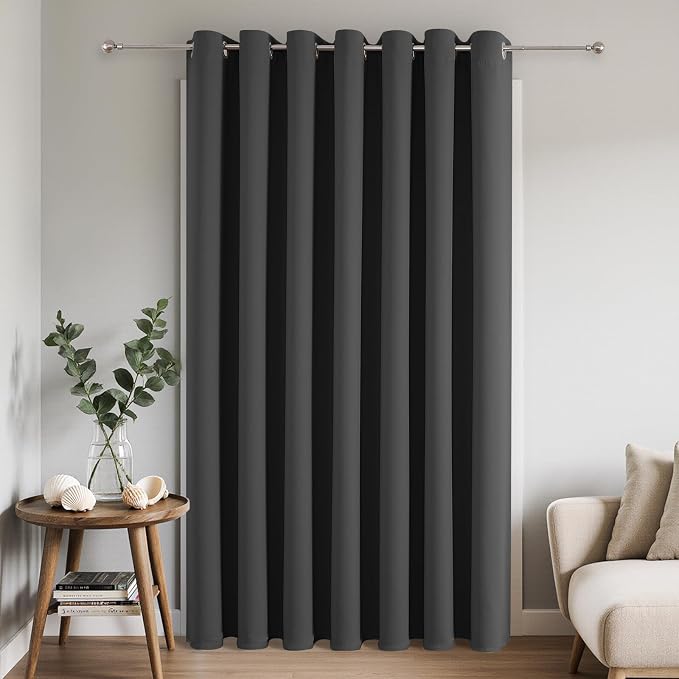 Joydeco Blackout Patio Sliding Door Curtains 84 Inches Long, Grommet Privacy by JOYDECO