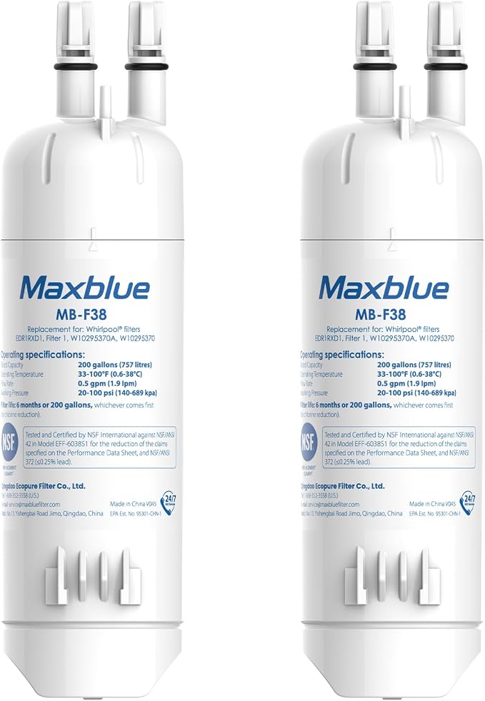Maxblue EDR1RXD1 Replacement for Everydrop® Filter 1, Whirlpool® W10295370A by Maxblue