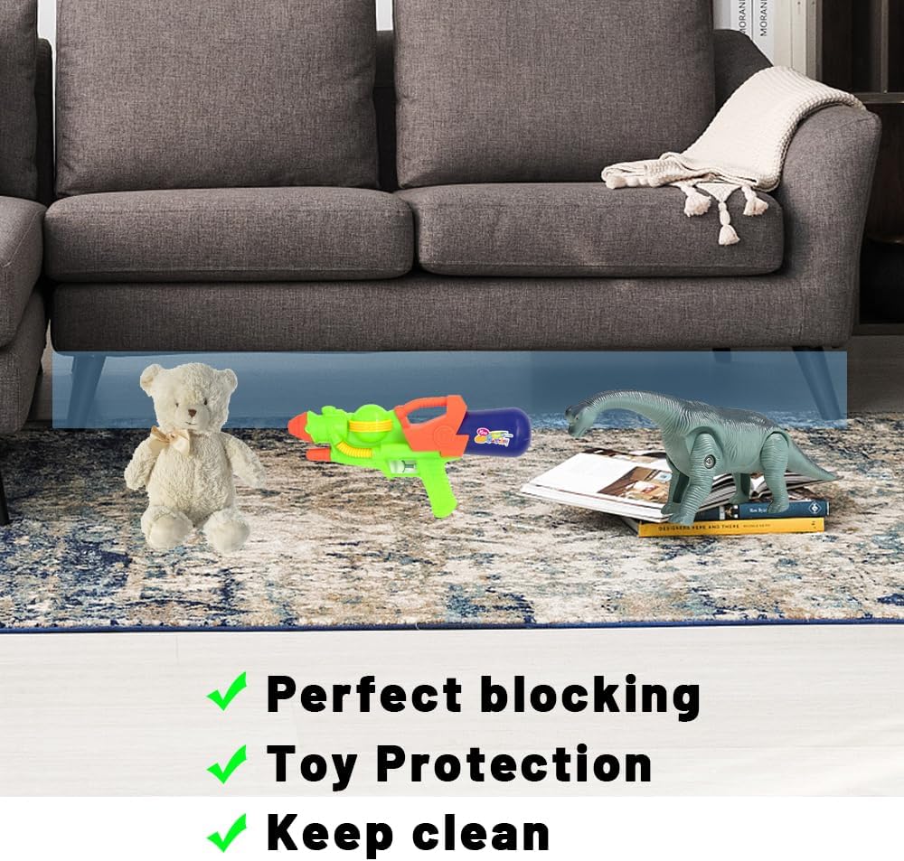 Under The Couch Blocker Clear Toy Blockers for Furniture - Stop Things from Going Under Couch Sofa Bed and Other Furniture (5Pcs-15.75" L*2" H Total 78.74" L)
