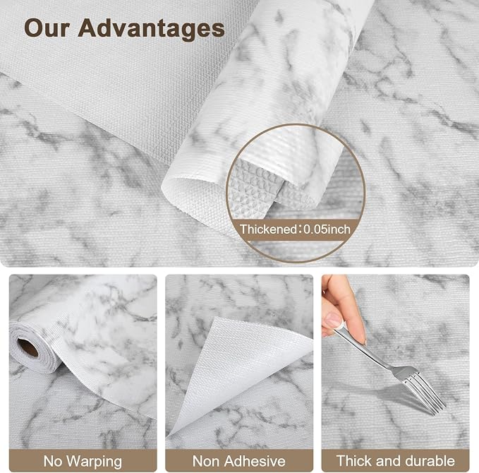 OcePor Non-Adhesive Drawer and Shelf Liner 17.5IN x 30FT，Non Slip Cabinet and - Image 4