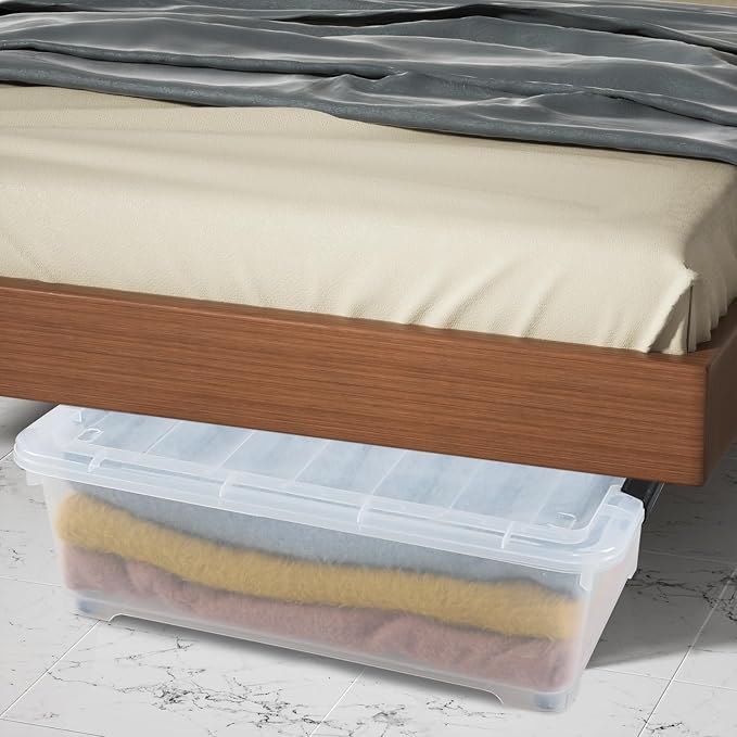 4 Packs 20 Quart Plastic Under Bed Storage Container - Image 4