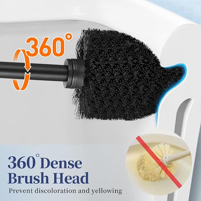 Toilet Bowl Brush Holder Set: 2 Pack Modern Deep Cleaning Bathroom Toilet - Image 3