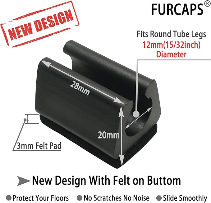 Rectangle U Shaped Chair Leg Tips Cap - Image 3