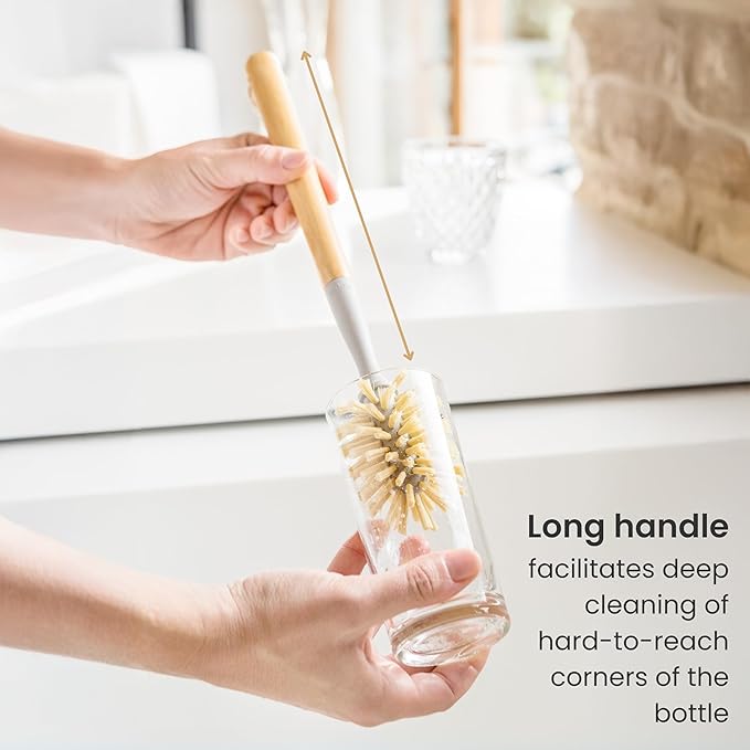 Vigar Zeroline 13.9" Long Bamboo Dish Brush, Ideal Dish Brush - Image 6