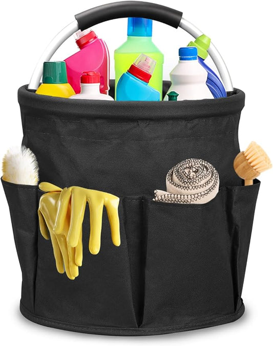 Qivine 17L Cleaning Caddy with Handle, Cleaning Supply Caddy Foldable Tool Bag by Qivine
