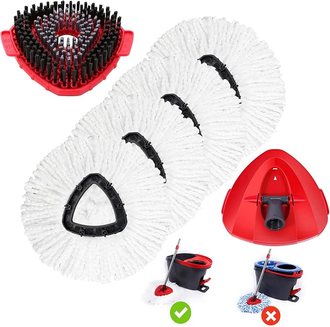 4 Pack Mop Replacement Heads Compatible by WaIEJiemiHome