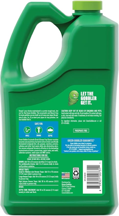 Green Gobbler Enzyme Drain Cleaner | Controls Foul Odors & Breaks Down Grease - Image 2