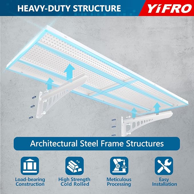 2-Pack 1.5x4ft Heavy Duty Garage Wall Shelving, 500 lbs Load Capacity, Garage - Image 3