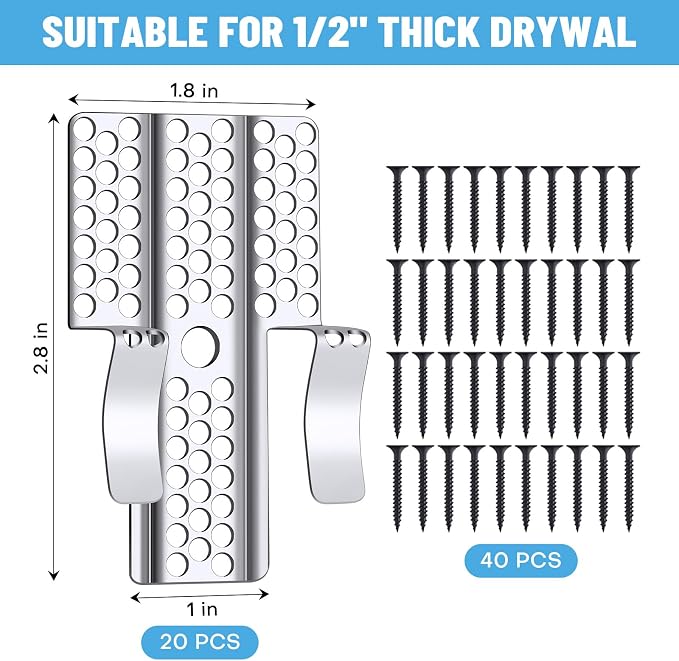 Drywall Repair Clips, 8 Pack Stainless Steel Wall Patch Kit - Image 2