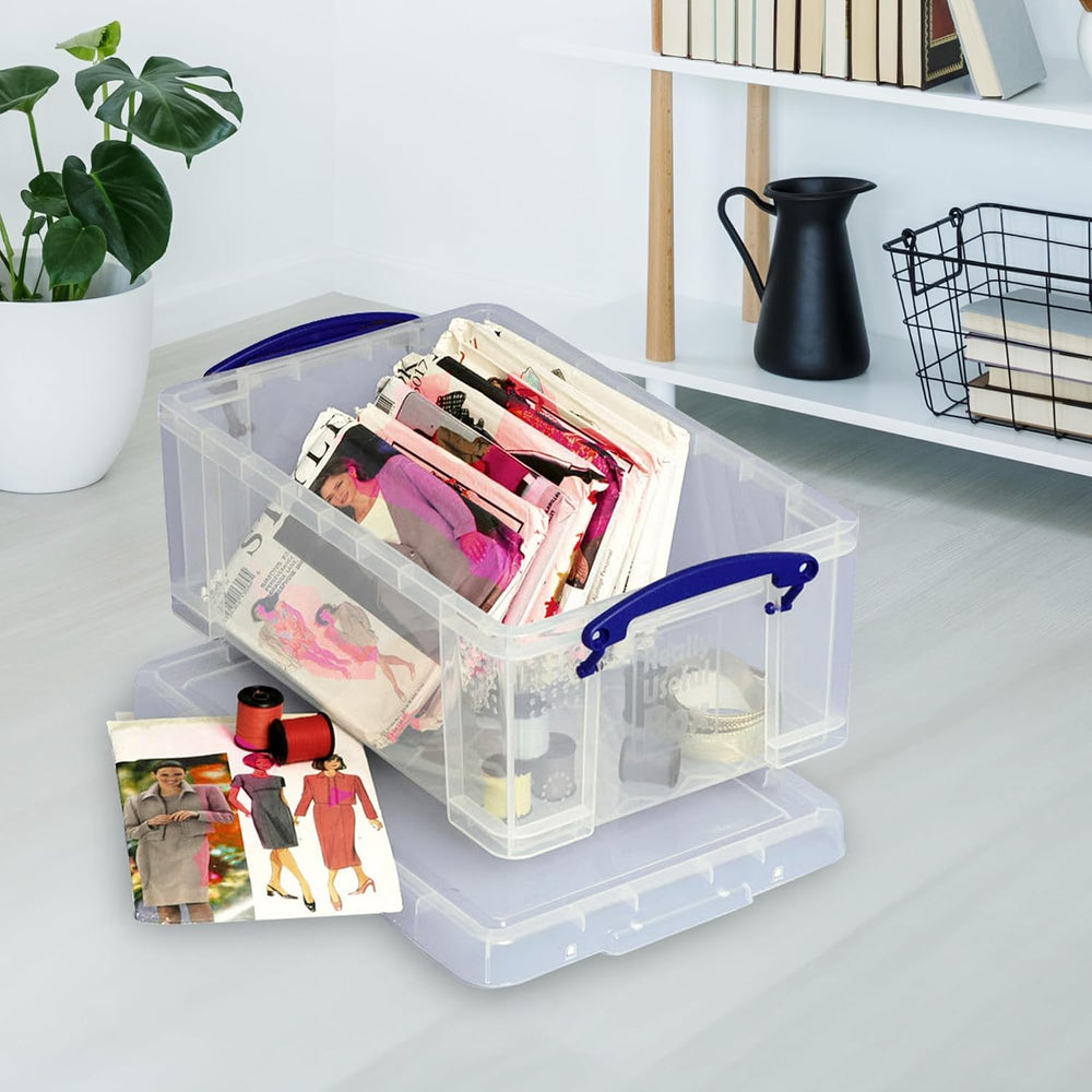 Really Useful Box Stackable 9 Liter Plastic Storage Container, 5 Pack