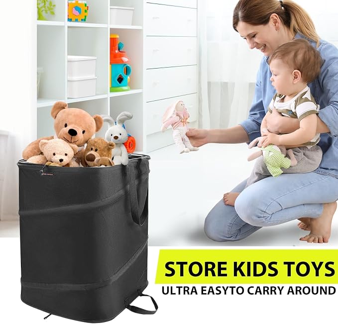 YUDI & GARDEN 46 Gallon Square Collapsible Yard Waste Bin｜Collapsible Trash - Image 9