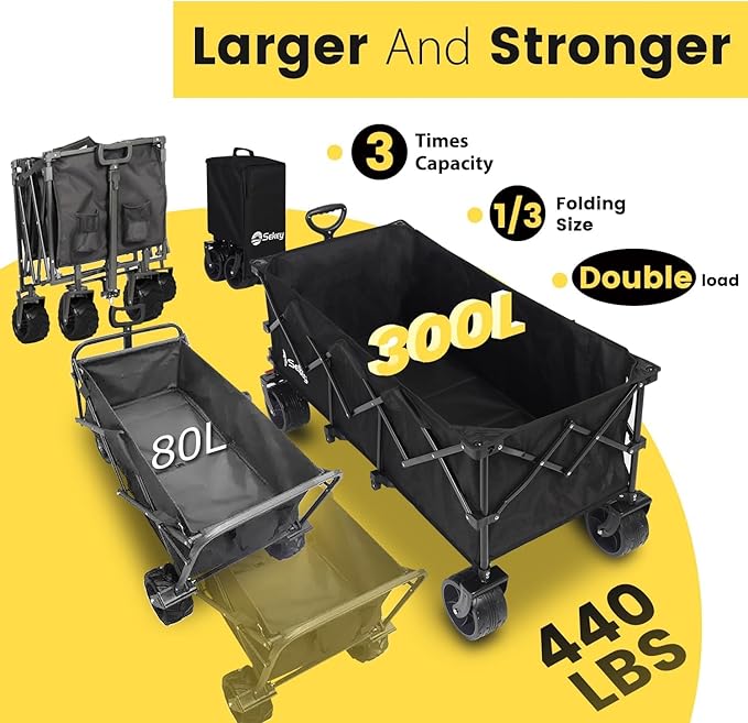 Sekey 48''L Collapsible Foldable Extended Wagon - Image 2