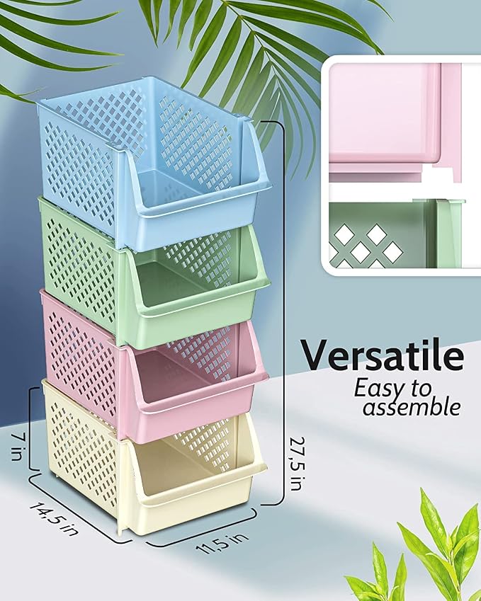 TidyFriend Plastic Stackable Storage Bins - Image 3