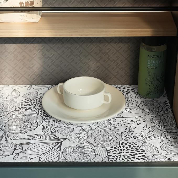 Floral Drawer and Shelf Liner for Kitchen 16IN x 20FT, Non-Adhesive and Strong - Image 6