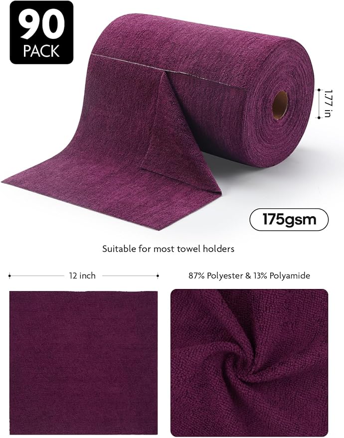 Fantasticlean Microfiber Cleaning Cloth Roll -90 Pack, Tear Away Microfiber - Image 2