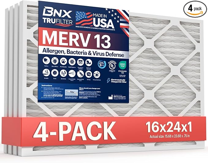 BNX TruFilter 16x24x1 Air Filter MERV 13 by BNX