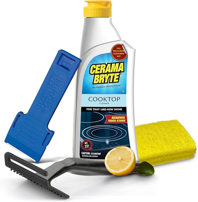 Cerama Bryte Glass Cooktop and Stove Top Cleaner Combo Kit by CeramaBryte