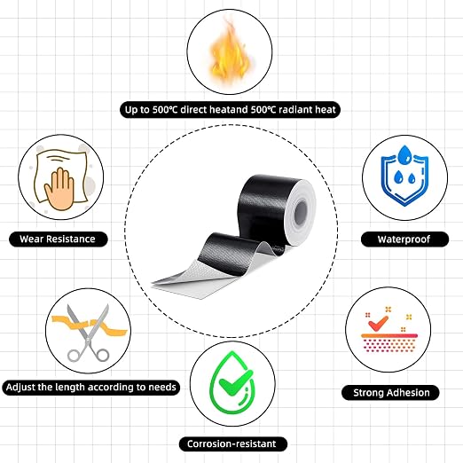 Zonon 2 Rolls Aluminum Foil Tape Heat Shield Tape Barrier Adhesive Reflective - Image 3