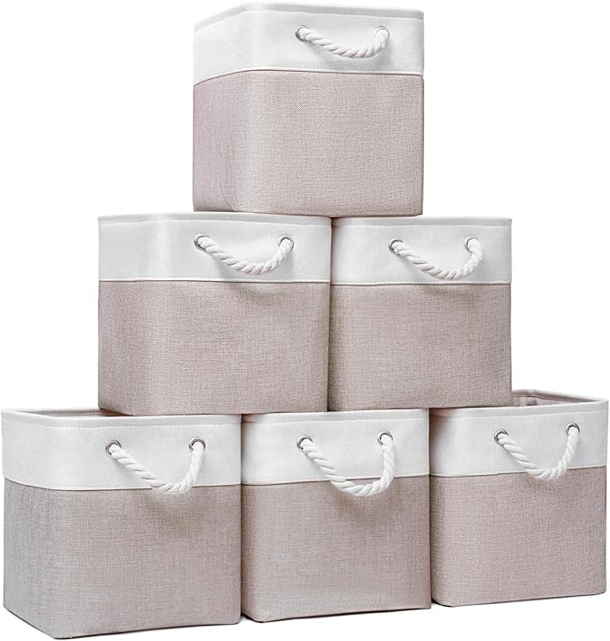 Cube Storage Bins, Collapsible Fabric Storage Cubes Bins, 11 Inch Cube Storage by BOFUGA
