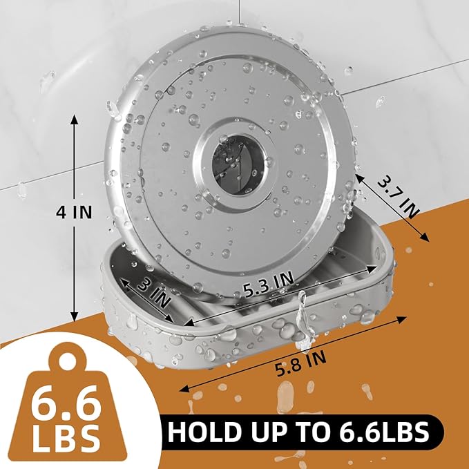 LEVERLOC Soap Dish Holder for Shower Suction Cup Wall Mounted Self Draining - Image 3