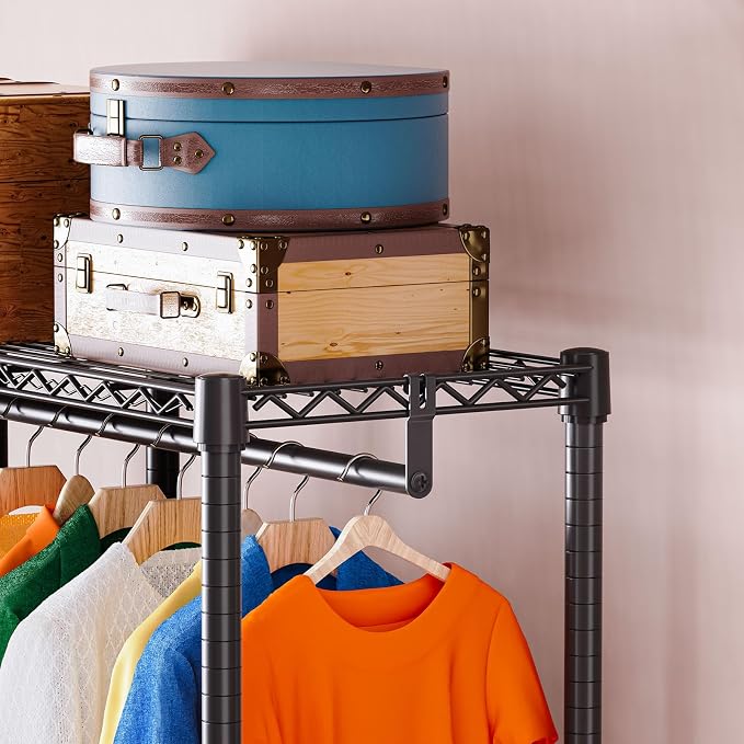 IZEUK 2 Combination Heavy Duty Garment Rack Wire Clothes Rack - Image 6
