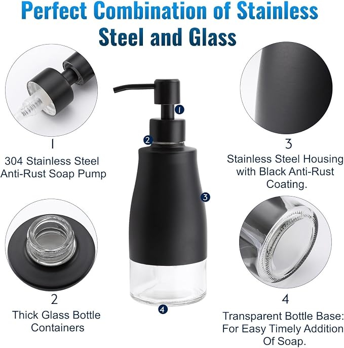 Gaussra Black Soap Dispenser - Image 6