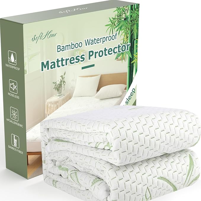 Queen Mattress Protector Waterproof Mattress Pad Washable Bamboo Rayon Mattress by SoftHour