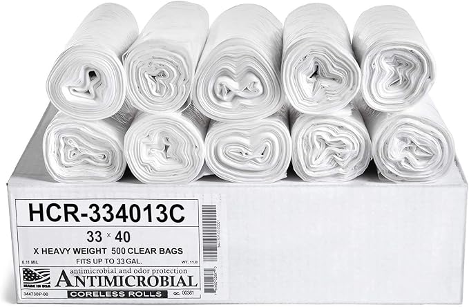 Aluf Plastics High Density Trash Bags, 33 Gallon, 13 Micron, by AlufPlastics