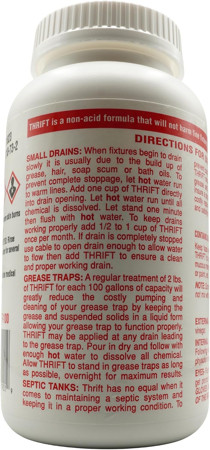 Thrift T-100 Alkaline Based 1-Pound Granular Drain Cleaner (2-(Pack))