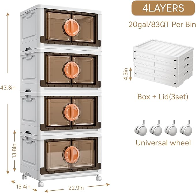 JEKO&JEKO 332Qt Lockable Stackable Storage Bins - Image 2