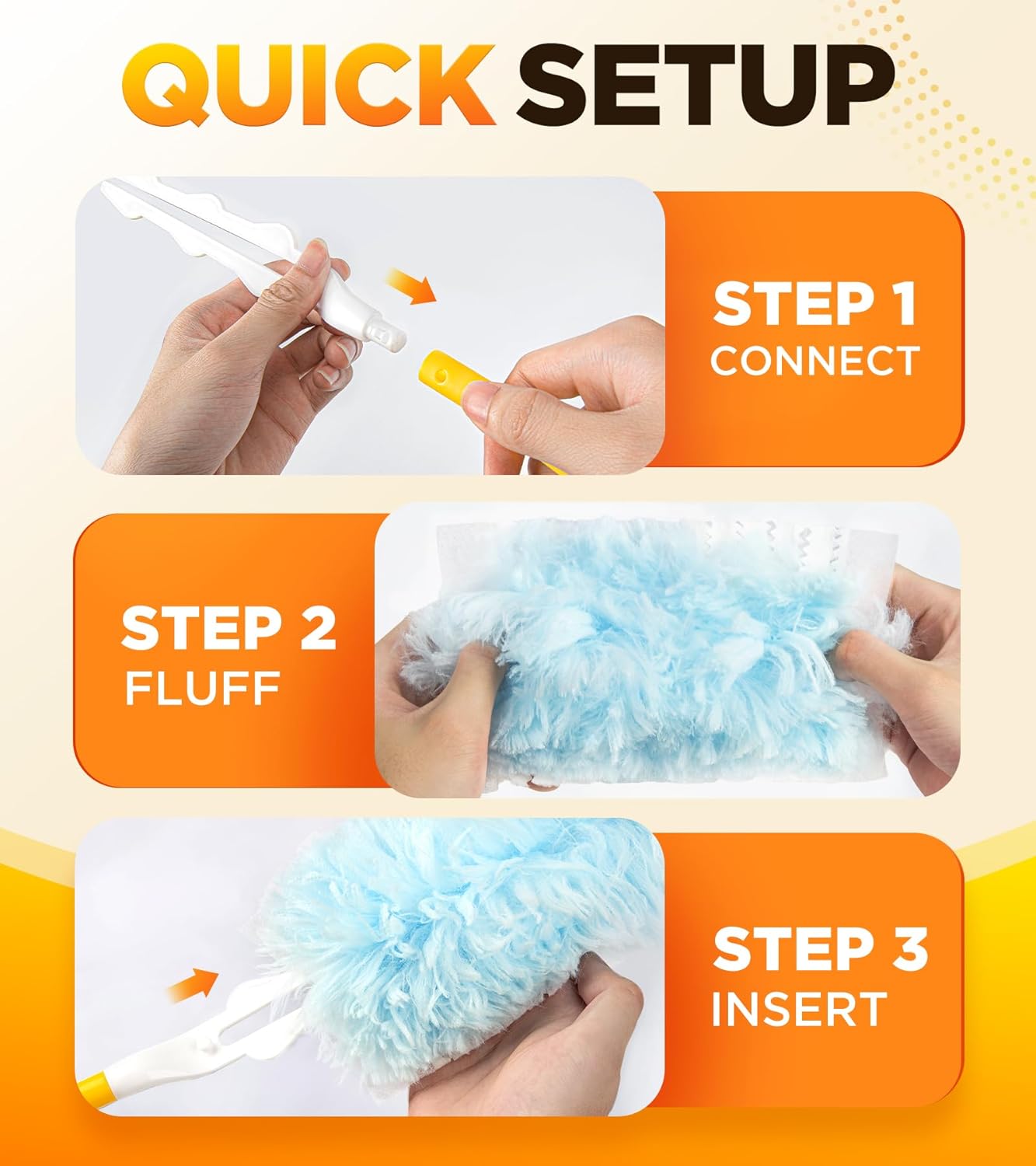 30 Count Duster Refill for Swiffer Duster with 1 Handle, One-Sided Disposable Dusters Refills with 4X Microfibers, Unscented Dusters for Cleaning Home, Furniture, Blinds & Vent