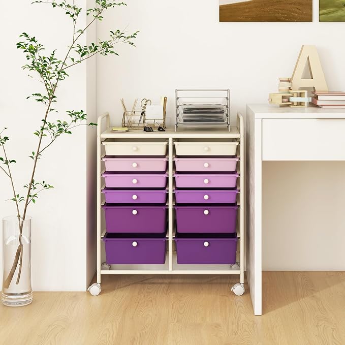 GOFLAME 12-Drawer Rolling Storage Cart, Mobile Utility Cart - Image 9