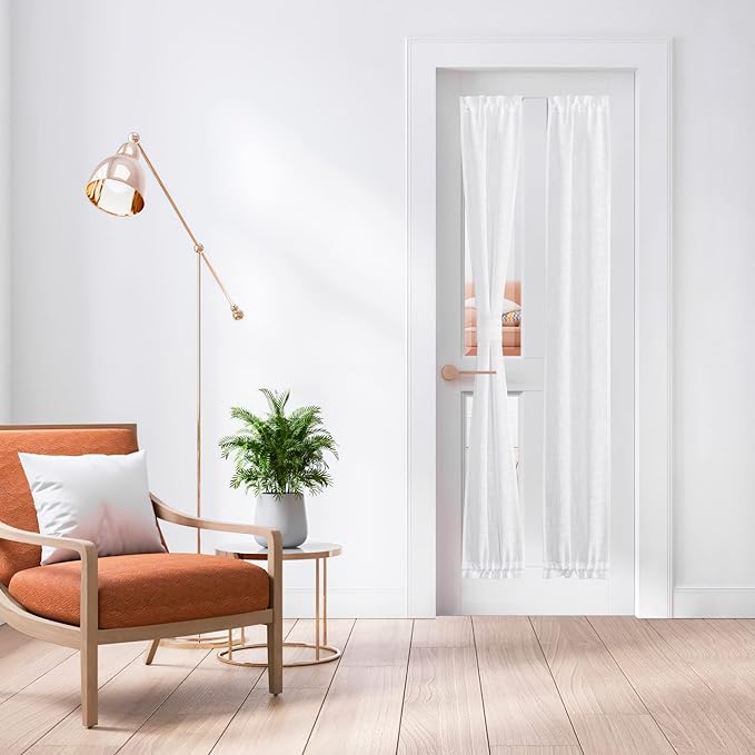 NICETOWN Door Curtains for Sliding Glass French Door, Farmhouse Linen Cutains by NICETOWN