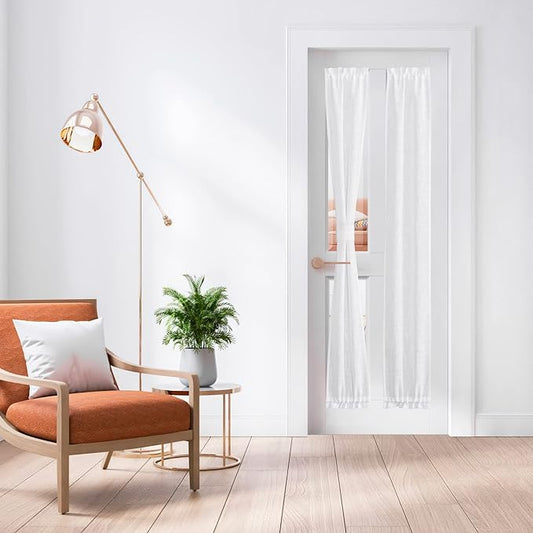 NICETOWN Door Curtains for Sliding Glass French Door, Farmhouse Linen Cutains by NICETOWN