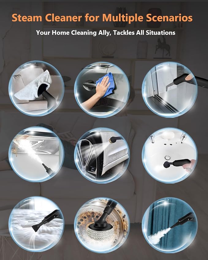 Handheld Steam Cleaner for Home, 10s Heat-Up/2.11 Qt Tank/4.5BAR High Pressure - Image 3