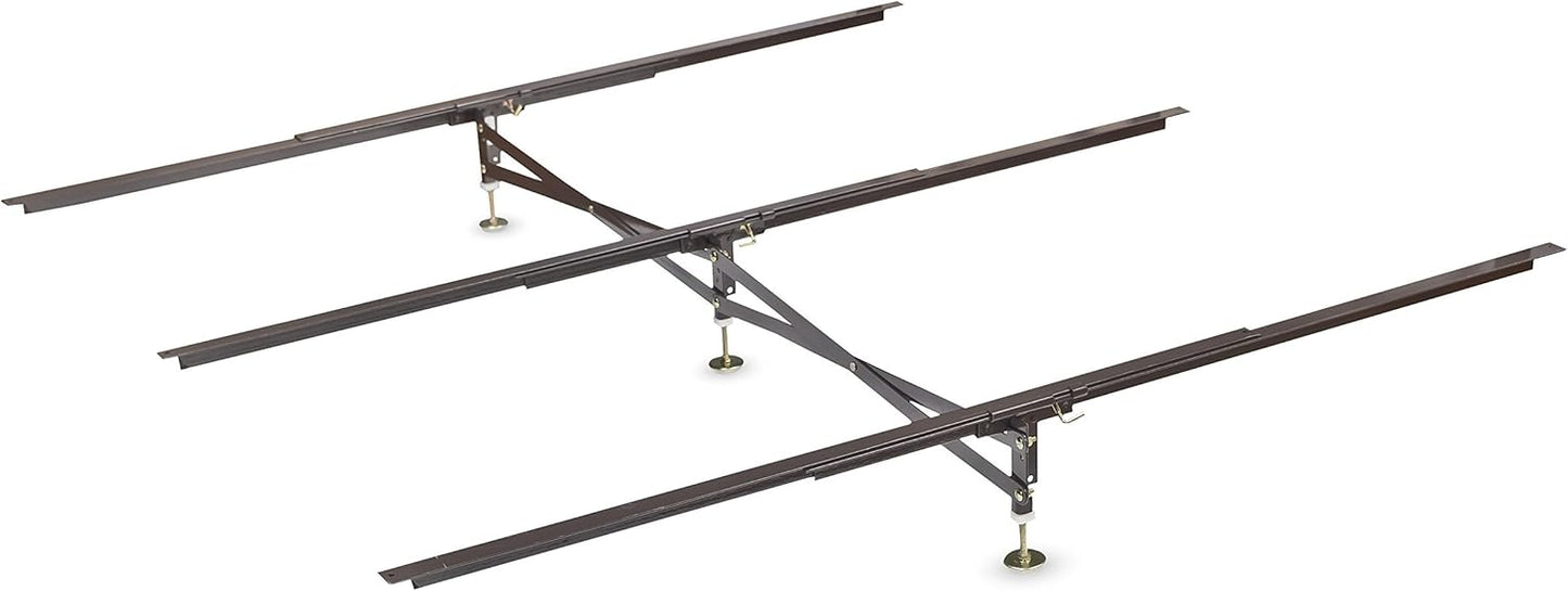 Glideaway X-Support Bed Frame Support System, GS-3 XS Model - 3 Cross Rails and 3 Legs - Strong Center Support Base for Full, Queen and King Mattress, Box Springs, and Bed Foundations