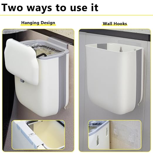 Soddeph 3.2 Gallon Foldable Hanging Trash Can - Image 5