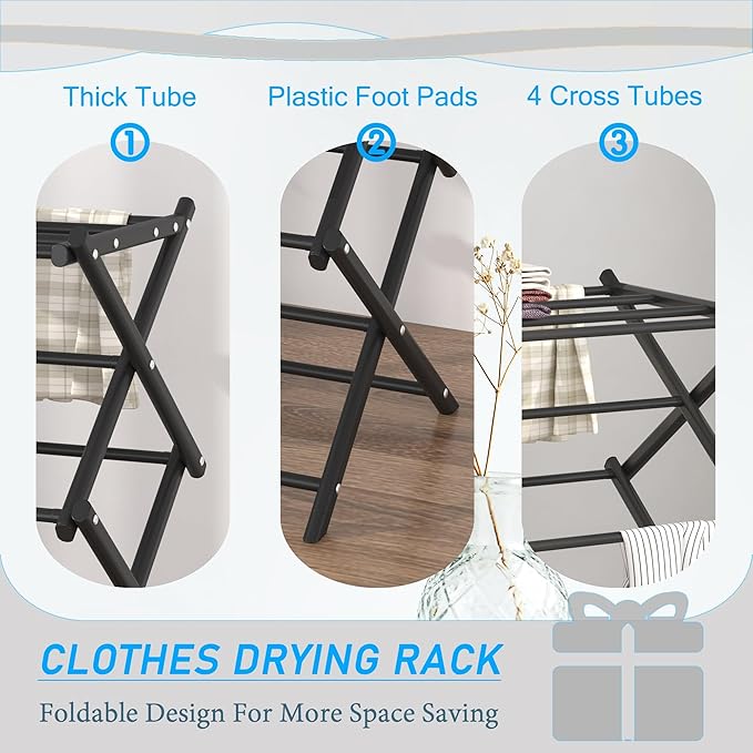 Household Indoor Folding Clothes Drying Rack, Dry Laundry and Hang Clothes - Image 4