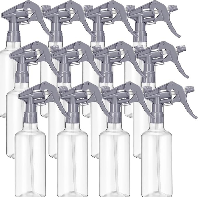 Eccliy 12 Pcs 16 Oz Plastic Spray Bottle, Adjustable Empty Reusable Sprayer by Eccliy