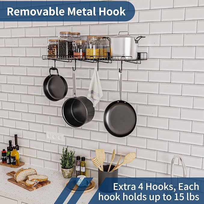 2 Pack Garage Wall Shelf, Wall Mounted Storage Shelves, Heavy Duty Metal Shelves - Image 5