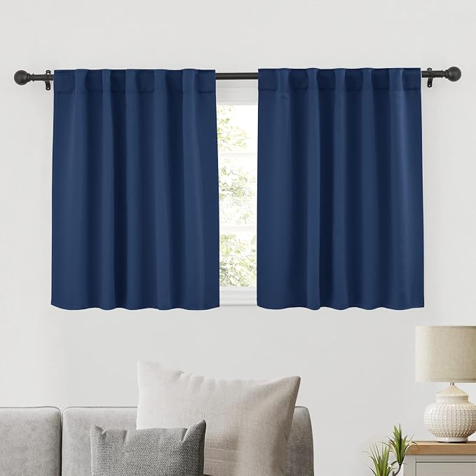 RYB HOME Blackout Kitchen Curtains, Thermal Insulated Back Tabs Window Curtain by RYBHOME