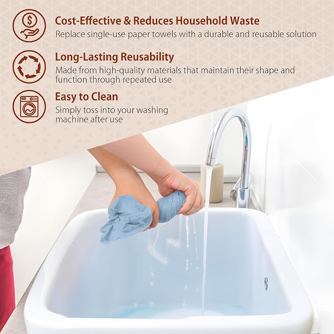 H4N Microfiber Cleaning Cloth Roll, 85 Pack Micro Fiber Wash Cloths - Image 5