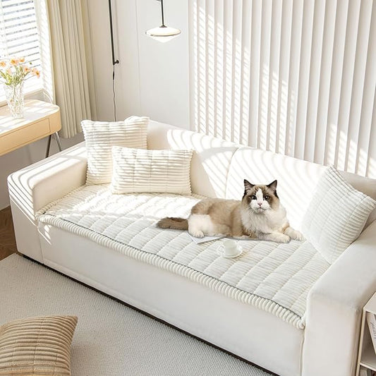 OTOB Couch Cover for Dogs Washable, Non Slip Plush Sofa Covers for 3 Cushion by OTOB