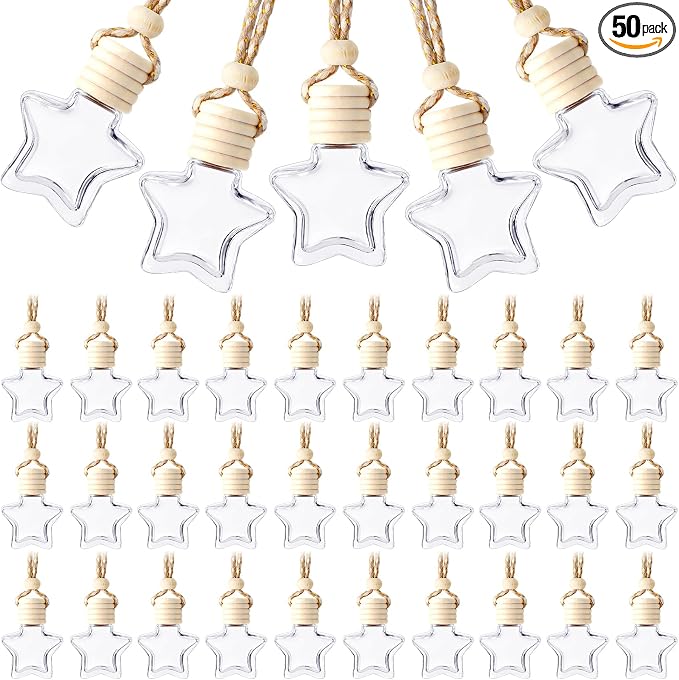 BBTO 50 Pcs Hanging Car Air Freshener Car Diffuser Bottles Empty Glass Perfume by BBTO
