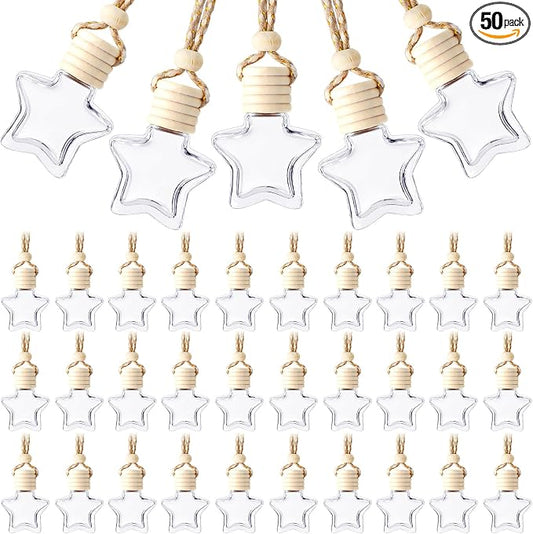 BBTO 50 Pcs Hanging Car Air Freshener Car Diffuser Bottles Empty Glass Perfume by BBTO