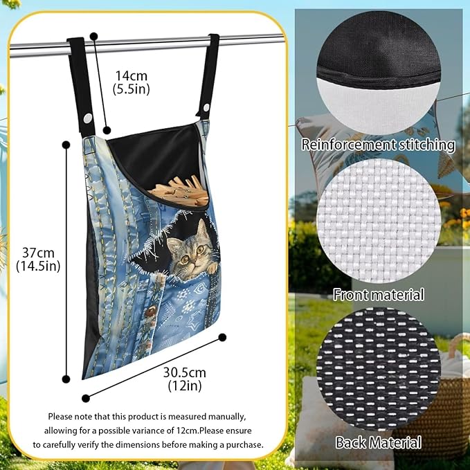 2 Pcs Clothespin Bag, Cat Pin Bag - Image 7